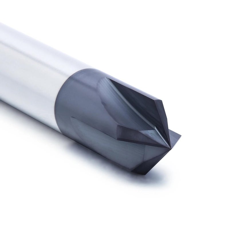 JIANXING 1/2” Carbide Chamfer End Mill, 90 Degree, Carving Bits, V Groove, 4 Flute AlTiN Coating for Alloy Steels, Hardened Steels - Image 5